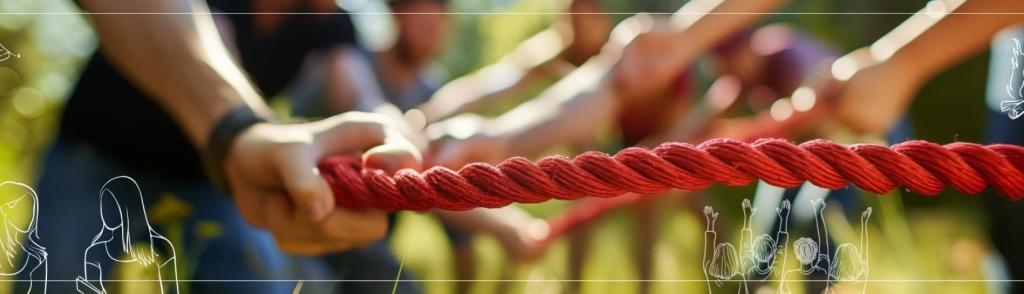 ידיים מחזיקים בחבל