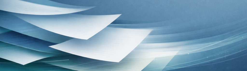 דפים צפים על רקע כחול