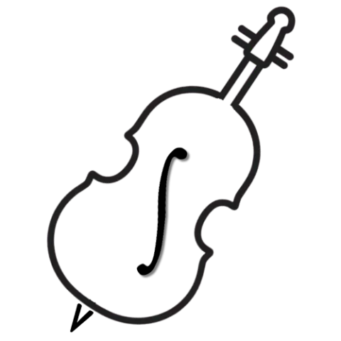 cello with integral symbol inside