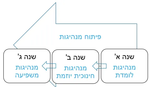 ציור המתואר בטקסט מימין על מנהיגות בתוכנית 